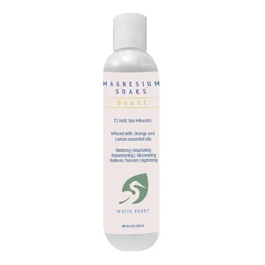 White Egret Magnesium Soak Boost infused with Orange and Lemon Essential Oils 8Oz (237ml)